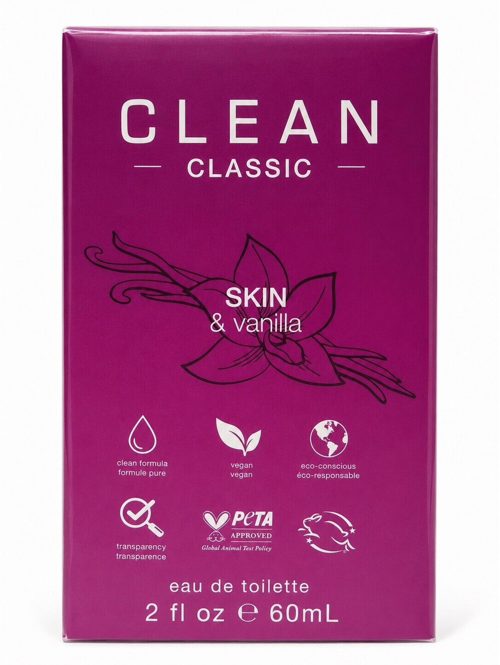 Clean Classic SKIN & VANILLA Eau De Toilette EDT Vegan 2 oz. NIB! SEALED!